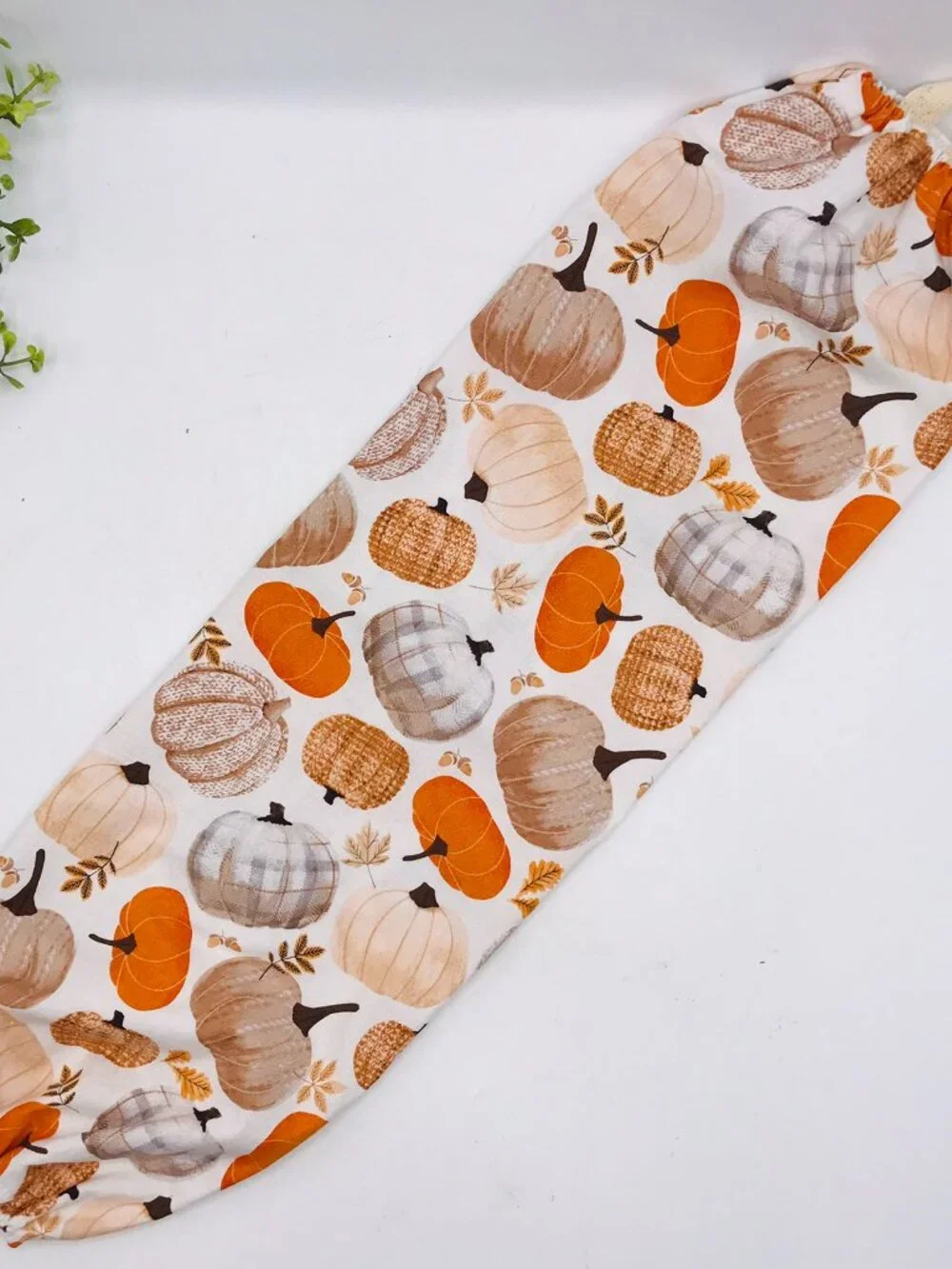 Grocery Bag Holder: Plastic Bag Organizer, Neutral Pumpkins Holds 25+ Bags